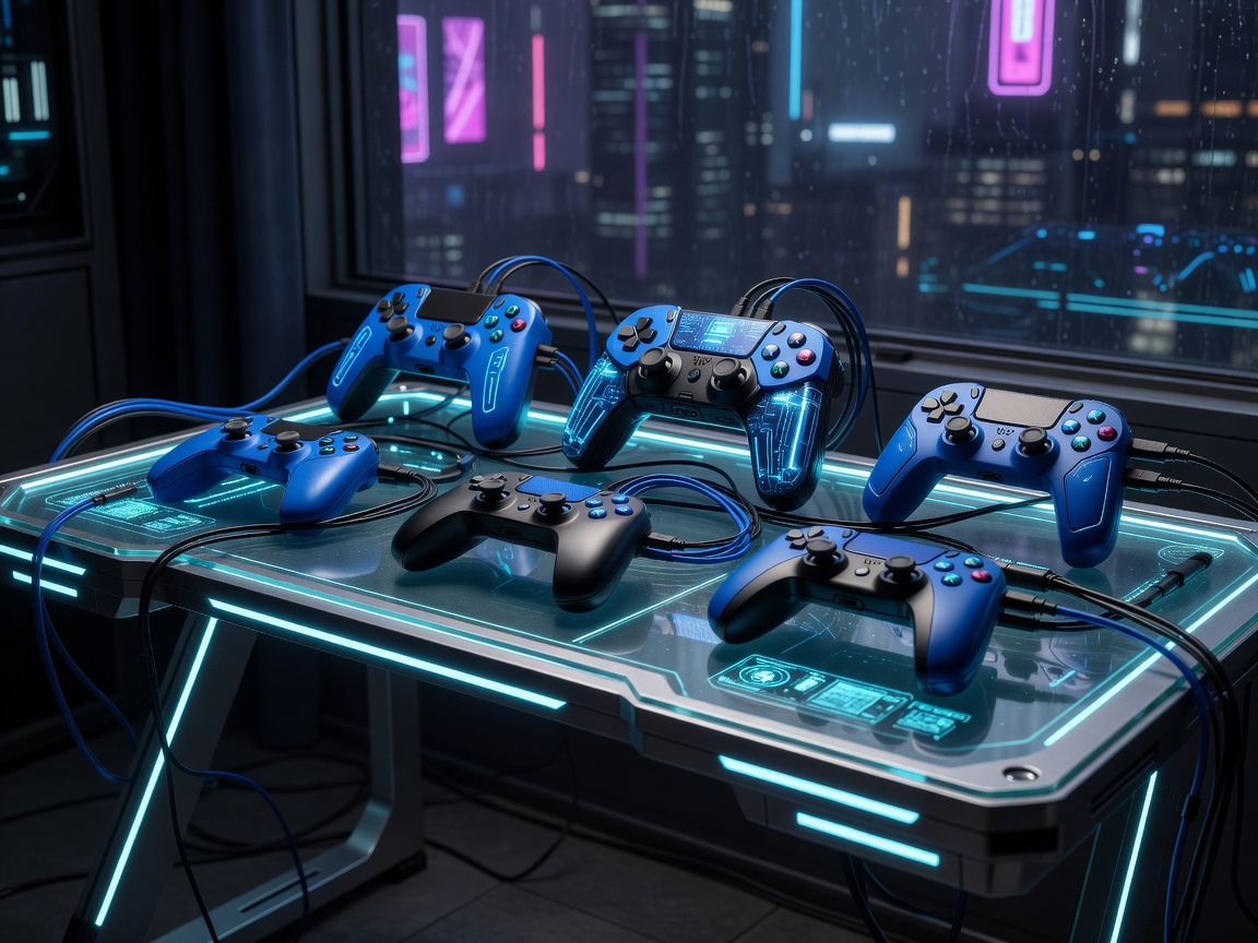Industrial Golden Gaming Workstation with Interface Panels